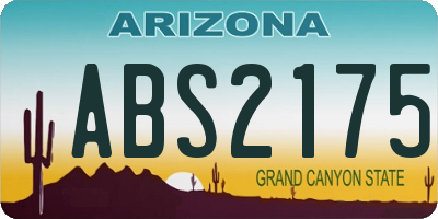 AZ license plate ABS2175