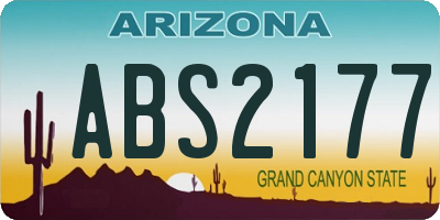 AZ license plate ABS2177