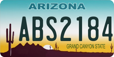 AZ license plate ABS2184