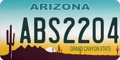 AZ license plate ABS2204