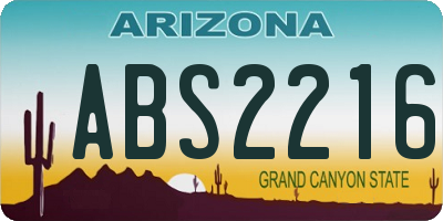 AZ license plate ABS2216