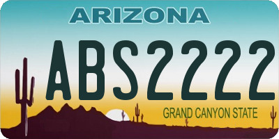 AZ license plate ABS2222