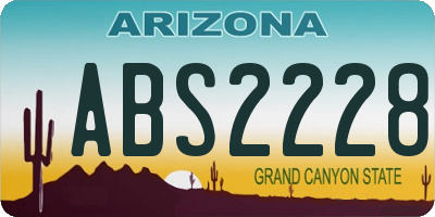 AZ license plate ABS2228