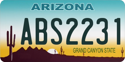 AZ license plate ABS2231