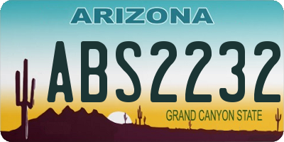 AZ license plate ABS2232