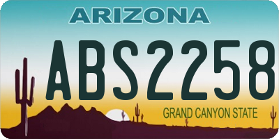 AZ license plate ABS2258