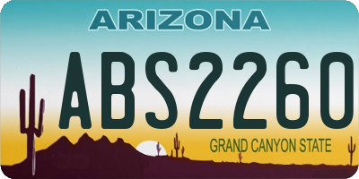 AZ license plate ABS2260