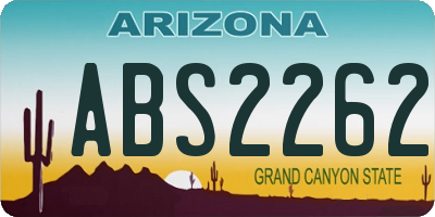 AZ license plate ABS2262