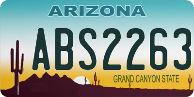 AZ license plate ABS2263