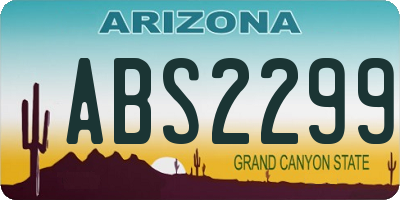 AZ license plate ABS2299