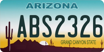 AZ license plate ABS2326
