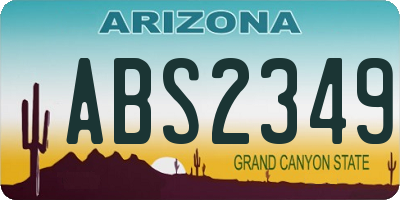 AZ license plate ABS2349