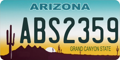 AZ license plate ABS2359