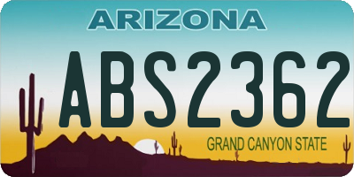 AZ license plate ABS2362