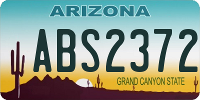 AZ license plate ABS2372