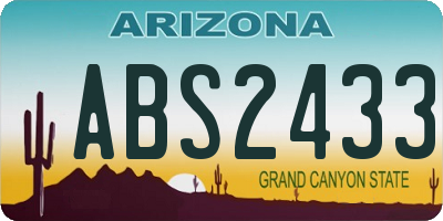 AZ license plate ABS2433