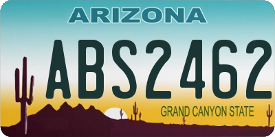 AZ license plate ABS2462