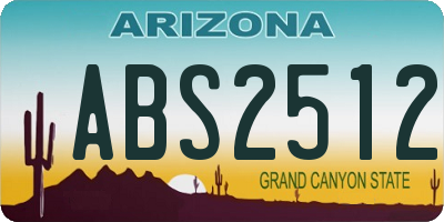 AZ license plate ABS2512