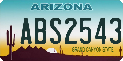 AZ license plate ABS2543