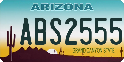 AZ license plate ABS2555
