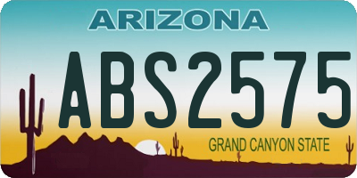 AZ license plate ABS2575
