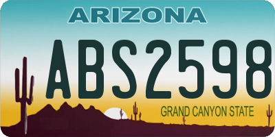 AZ license plate ABS2598
