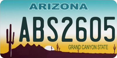 AZ license plate ABS2605
