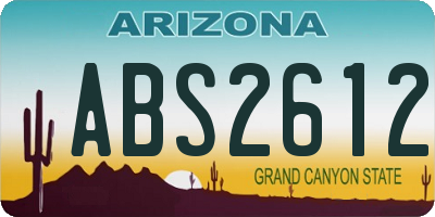 AZ license plate ABS2612