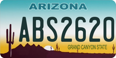 AZ license plate ABS2620