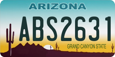 AZ license plate ABS2631