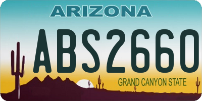 AZ license plate ABS2660