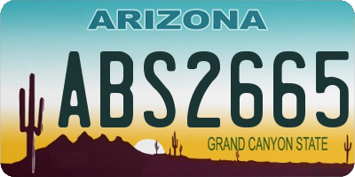AZ license plate ABS2665