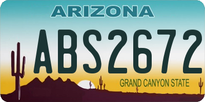 AZ license plate ABS2672