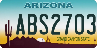 AZ license plate ABS2703