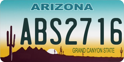 AZ license plate ABS2716