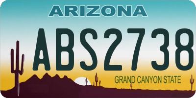 AZ license plate ABS2738
