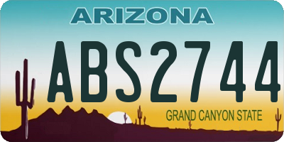 AZ license plate ABS2744
