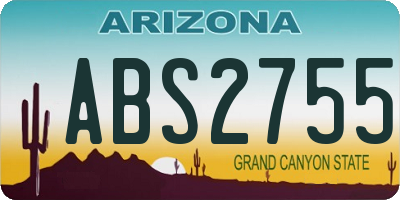 AZ license plate ABS2755