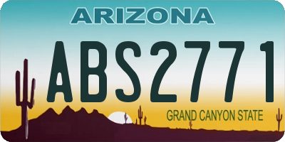 AZ license plate ABS2771