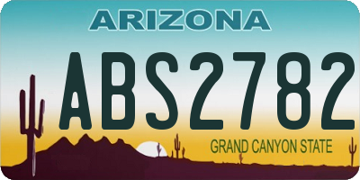 AZ license plate ABS2782