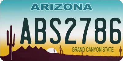 AZ license plate ABS2786