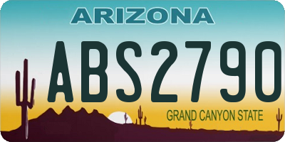 AZ license plate ABS2790