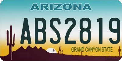 AZ license plate ABS2819