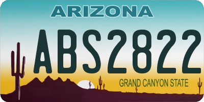 AZ license plate ABS2822