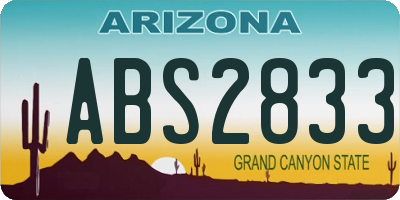 AZ license plate ABS2833