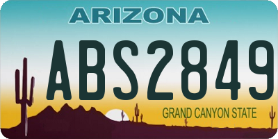 AZ license plate ABS2849