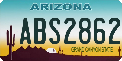 AZ license plate ABS2862