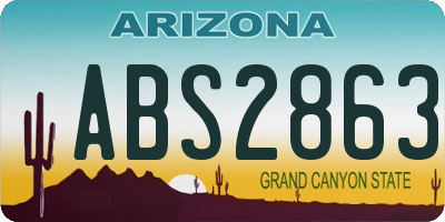 AZ license plate ABS2863
