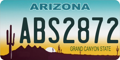 AZ license plate ABS2872