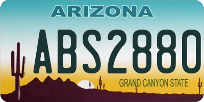 AZ license plate ABS2880